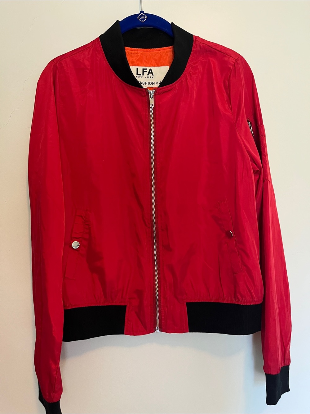 LFA NY Red Bomber Jacket with Black Trim